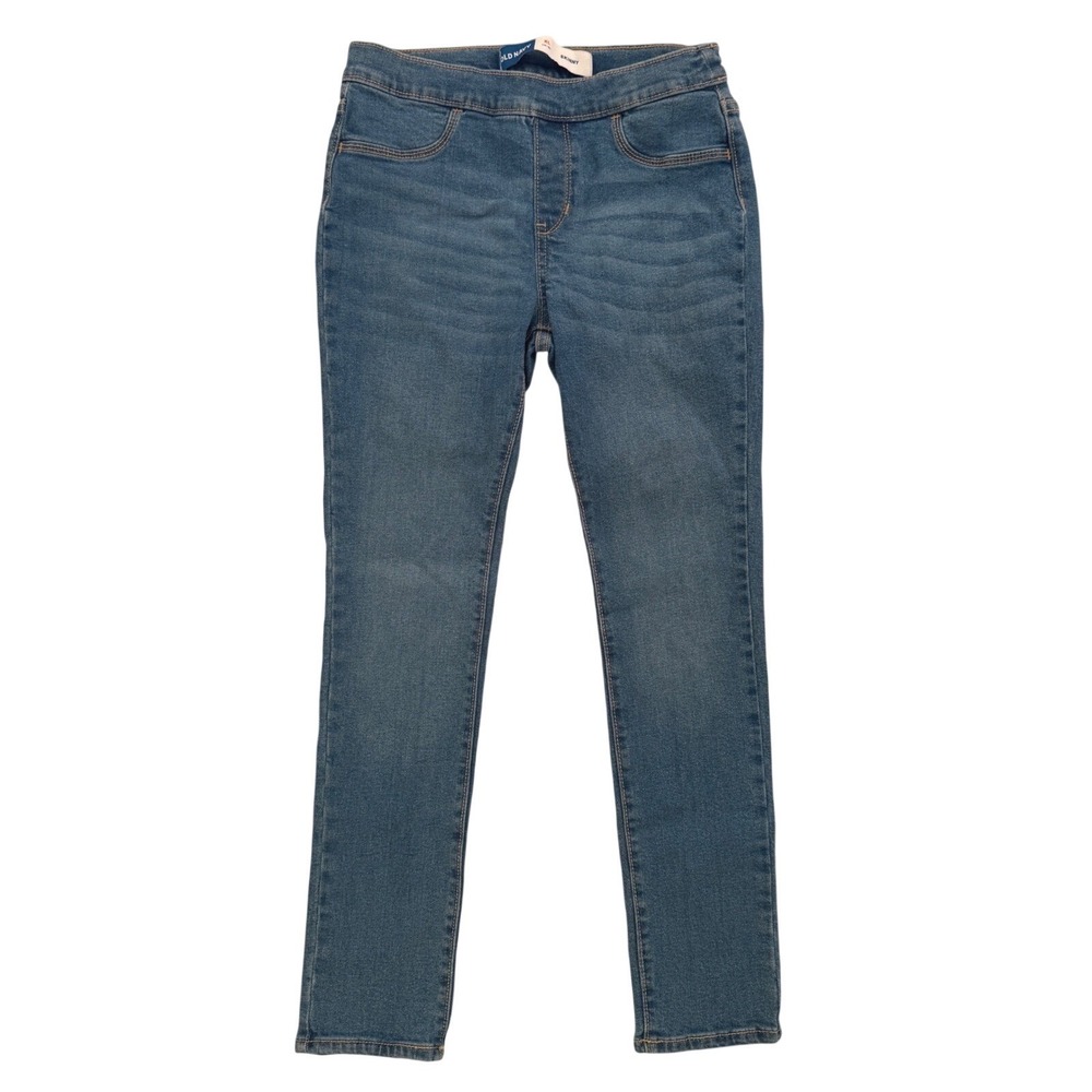 Old Navy Girls XL 14-16 Skinny Jeans Medium Wash Pull On Adjustable Waist Denim
